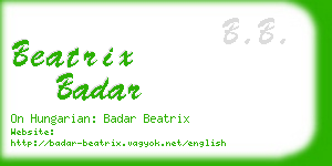 beatrix badar business card